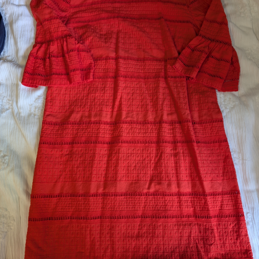 J. Crew Long Sleeve Dress in Classic Red